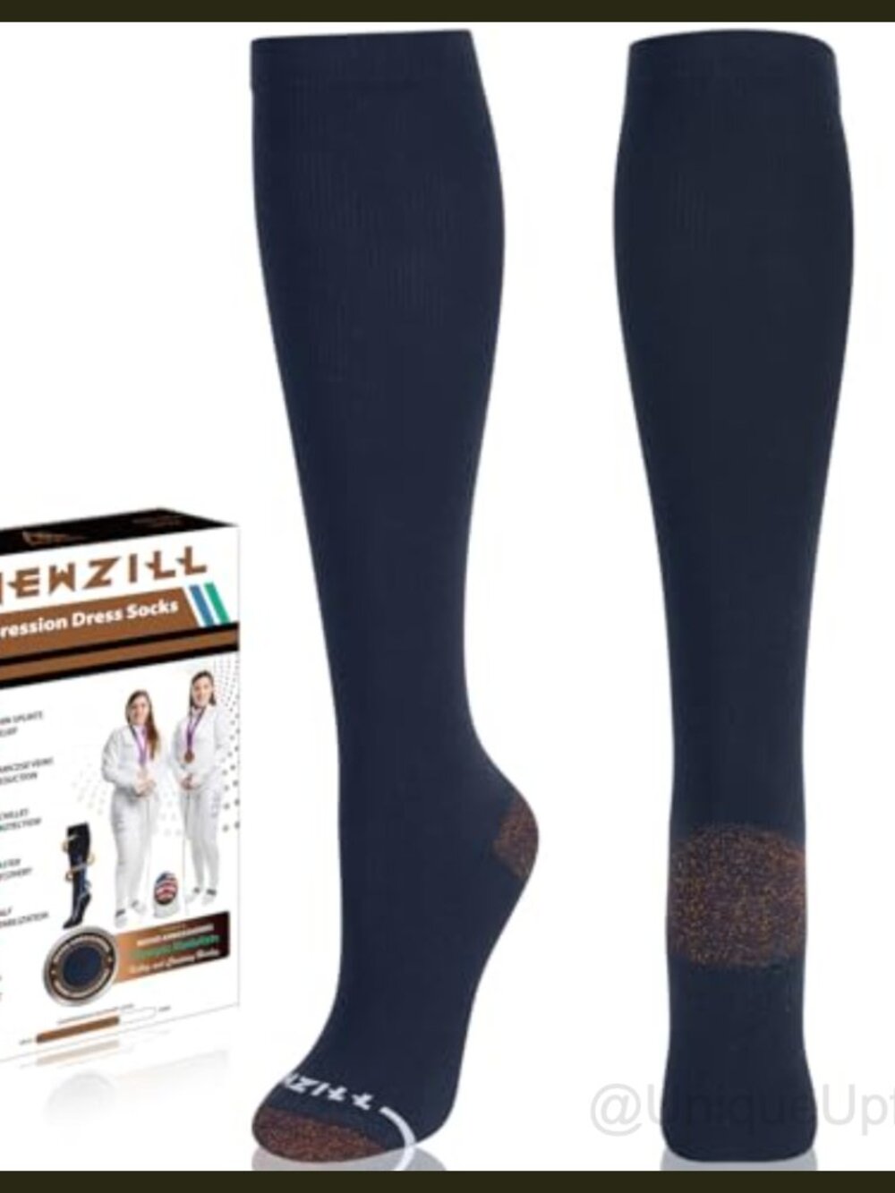 Copper Compression Knee High Dress Socks 15-20 mmHg Unisex